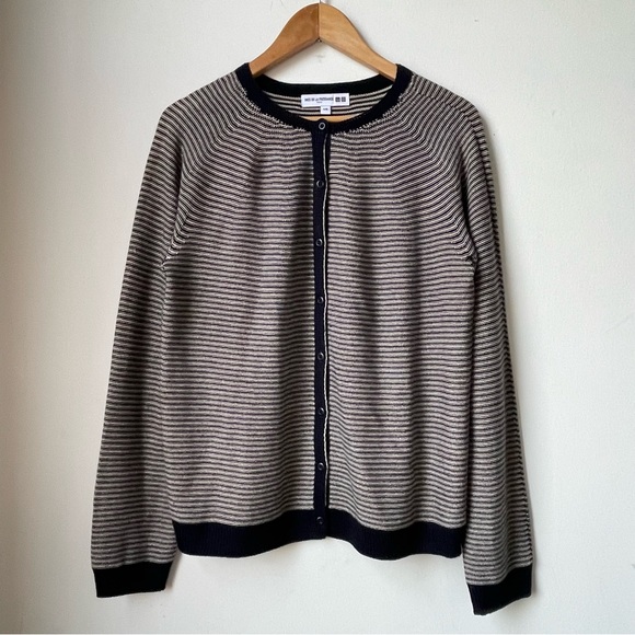 ❤️ SOLD ❤️ INES DE LA FRESSANGE UNIQLO STRIPED CARDIGAN Large NWOT Navy French - Picture 3 of 8